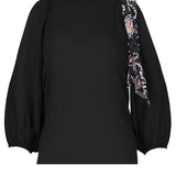 Women's Off Shoulder Slit Sleeve elastic Cuff Blouse Top, Open Shoulders Blouse JASPER Mode