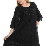 Perforated Embroidery Dress,  Boho dress