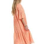 Perforated Embroidery Dress, Dress maternity wear, Dress woman, Lace cotton dress