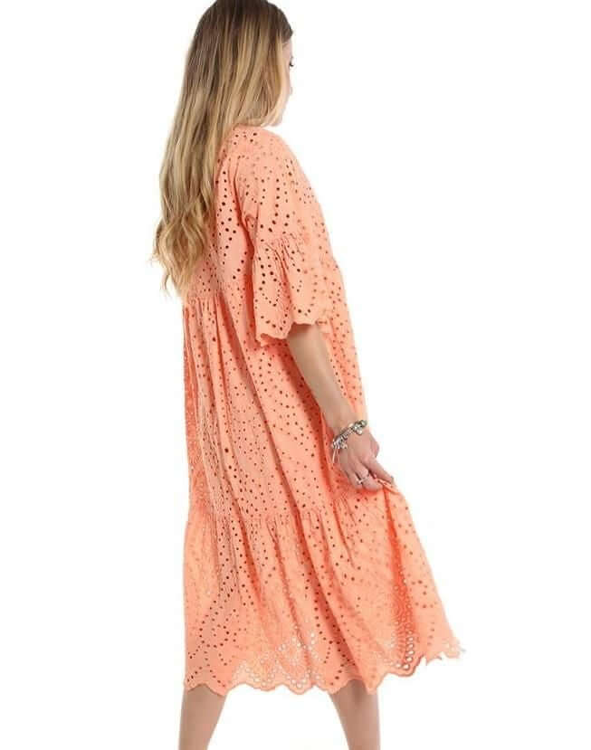 Perforated Embroidery Dress, Dress maternity wear, Dress woman, Lace cotton dress