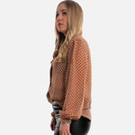 Polka Blouse with loops , Polka Blouse with loops, Blouse with dots, Blouse Woman with Bowtie