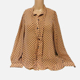 Blouse , Polka Blouse with loops, Blouse with dots, Blouse Woman with Bowtie