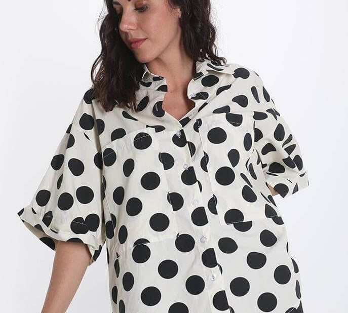 Polka Dots Cotton Shirt ,spots shirts, polka dot shirt