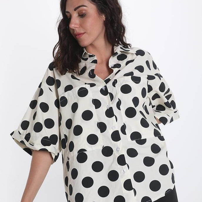 Polka Dots Cotton Shirt ,spots shirts, polka dot shirt
