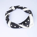 Polka Dots Neck Scarf , Silk Neck Scarves, Black Neck Scarf, Black Silk Scarf