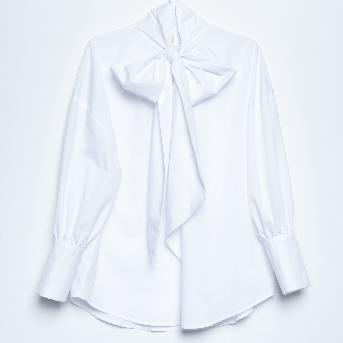 Poplin shirt with bow tie