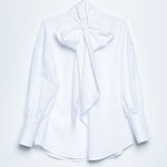 Poplin shirt with bow tie