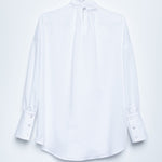 Poplin shirt with bow tie white