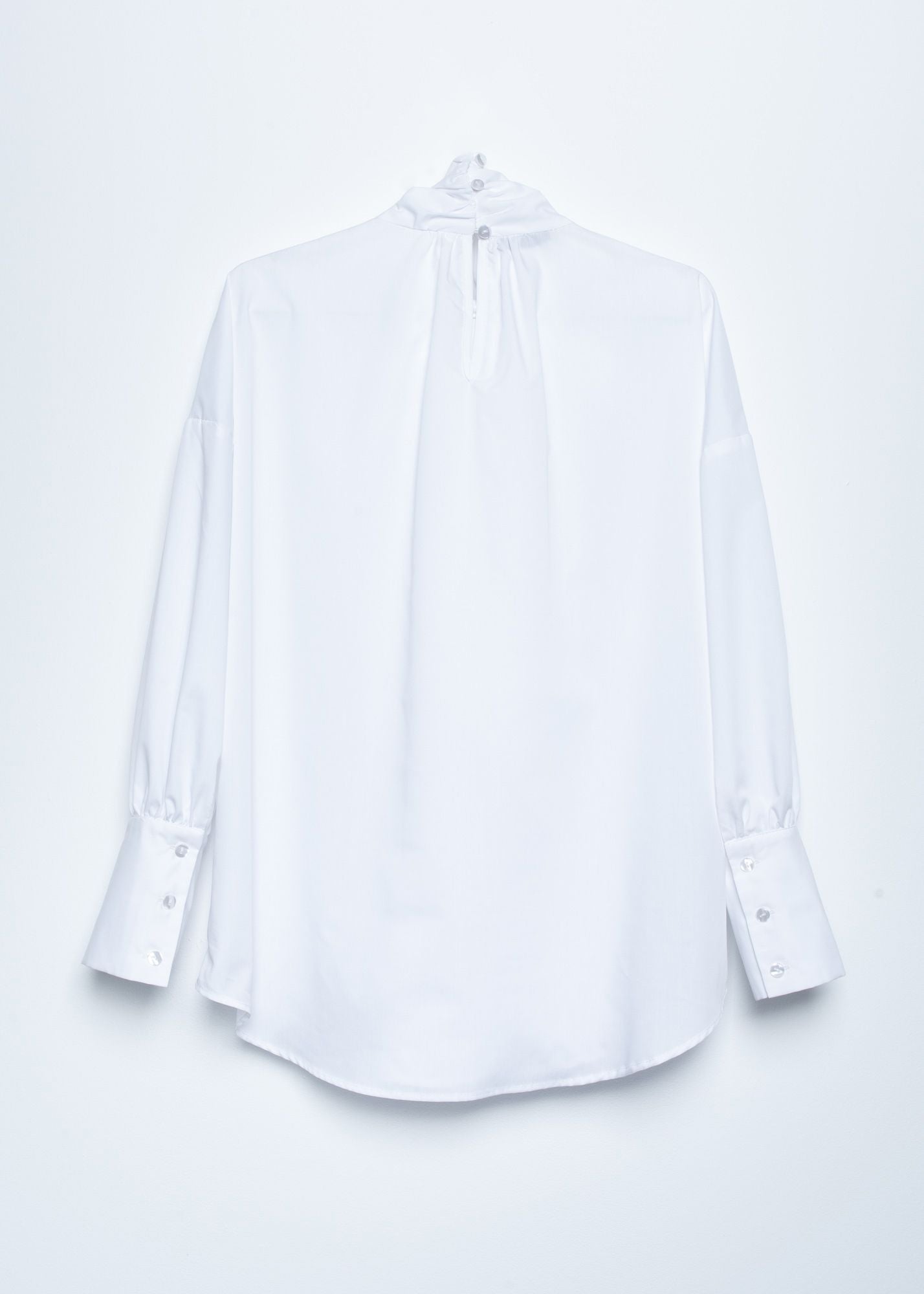 Poplin shirt with bow tie white