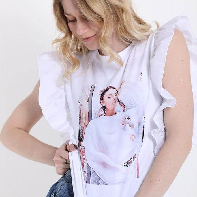 Puff Sleeves Cotton T-Shirt JASPER