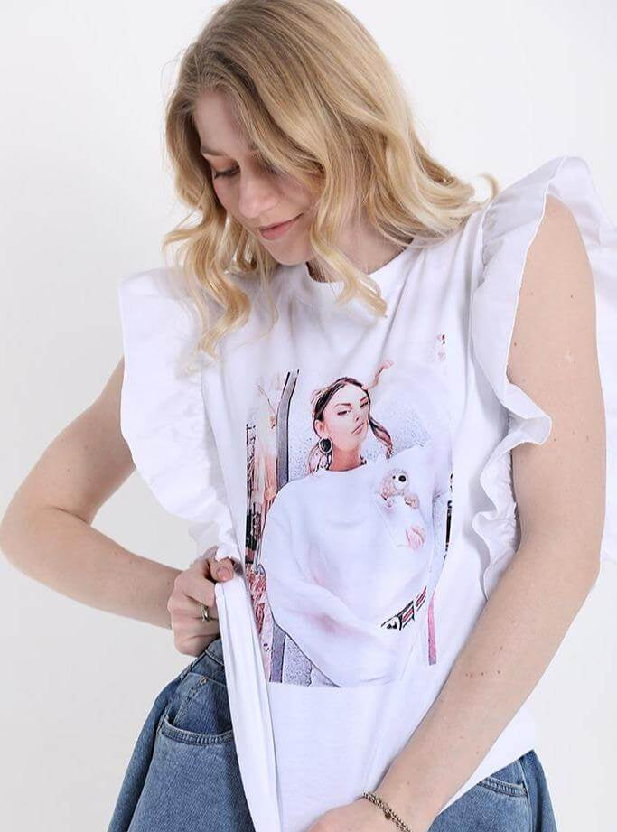 Puff Sleeves Cotton T-Shirt JASPER