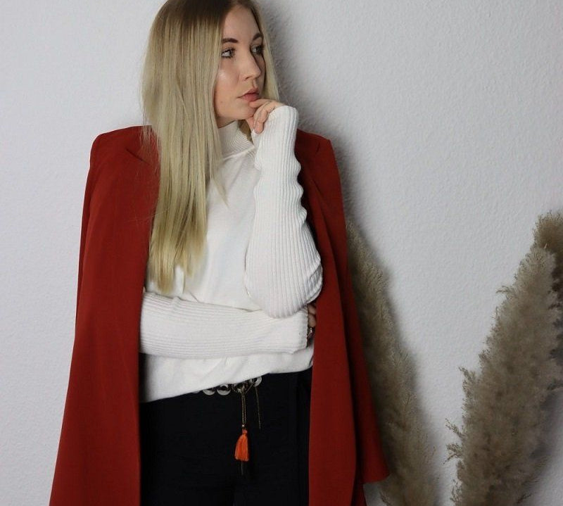 Relaxed Blazer Darkred 