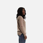 Ribbed High Neck Sweater , ripped sweater, beige sweater, pullover