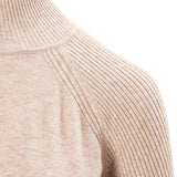 Ribbed High Neck Sweater , ripped sweater, beige sweater, pullover