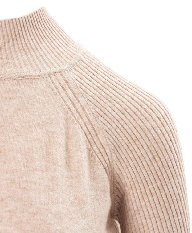 Ribbed High Neck Sweater , ripped sweater, beige sweater, pullover