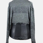 Ribbed Top with Leather 