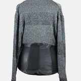Ribbed Top with Leather 
