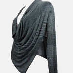 Ribbed Top with Leather , top woman, party top , top with shimmer details