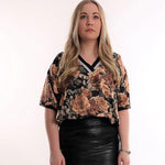Rose Prints Blouse , blouse, top rose pattern