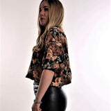Rose Prints Blouse , blouse, top rose pattern