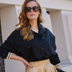 Shirt with colortone Cuffs , Collared Shirt with colored sleeves