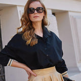 Shirt with colortone Cuffs , Collared Shirt with colored sleeves