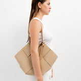 Braided Shopper Handbag Beige, Handbag beige woman