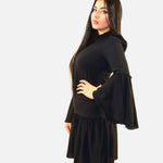 Short Gathers Dress ,Little Black Dress, flare dress, flare black dress, dress woman,