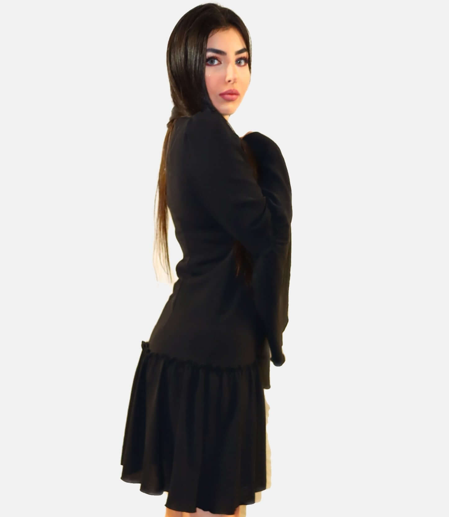 Short Gathers Dress ,Little Black Dress, flare dress, flare black dress, dress woman,