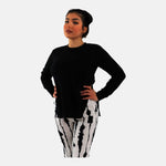 Slit Sides Sweater , Black pullover