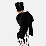 Slit Sides Sweater , Black pullover with slits