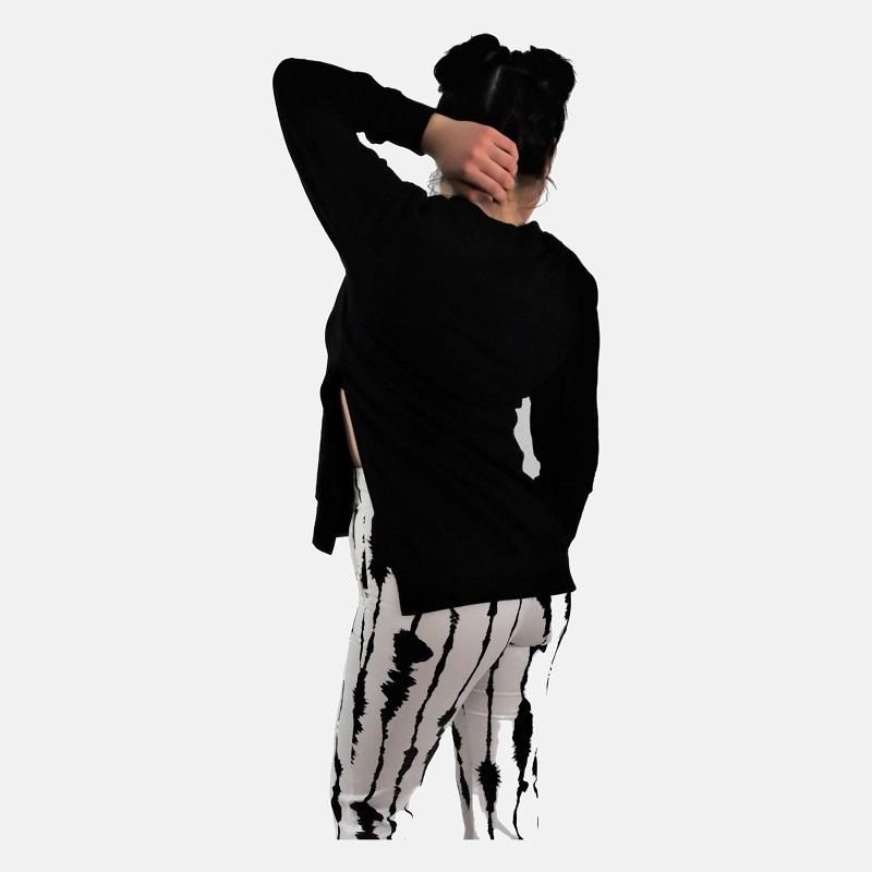 Slit Sides Sweater , Black sweater