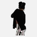 Slit Sides Sweater , Black knitwear