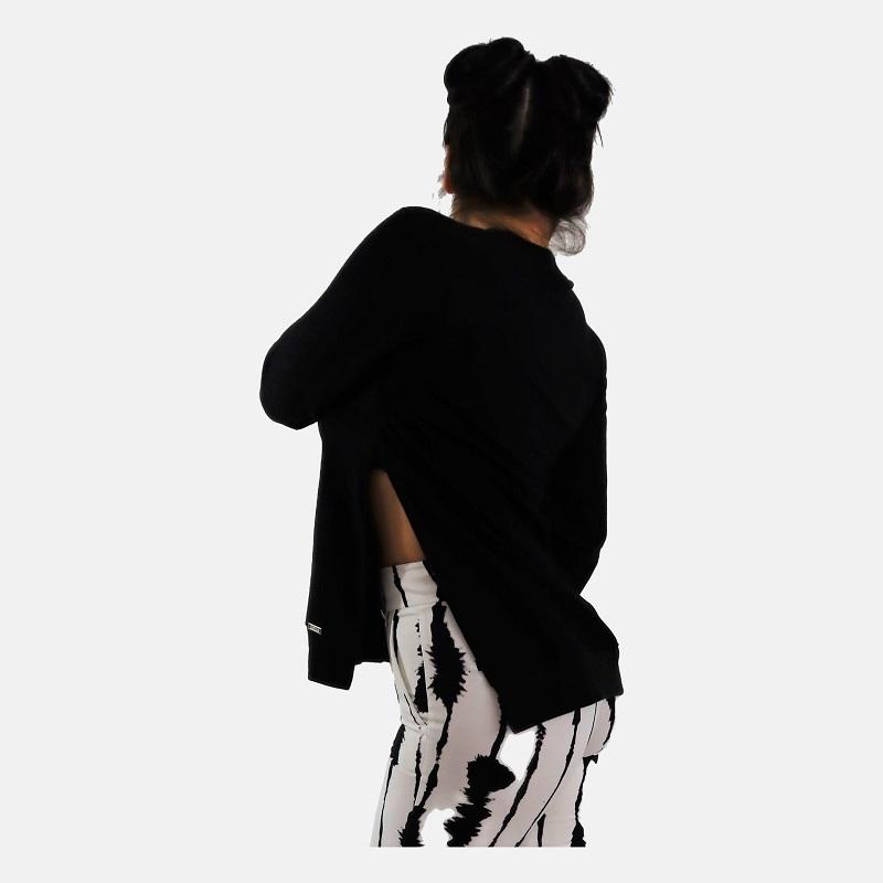 Slit Sides Sweater , Black knitwear