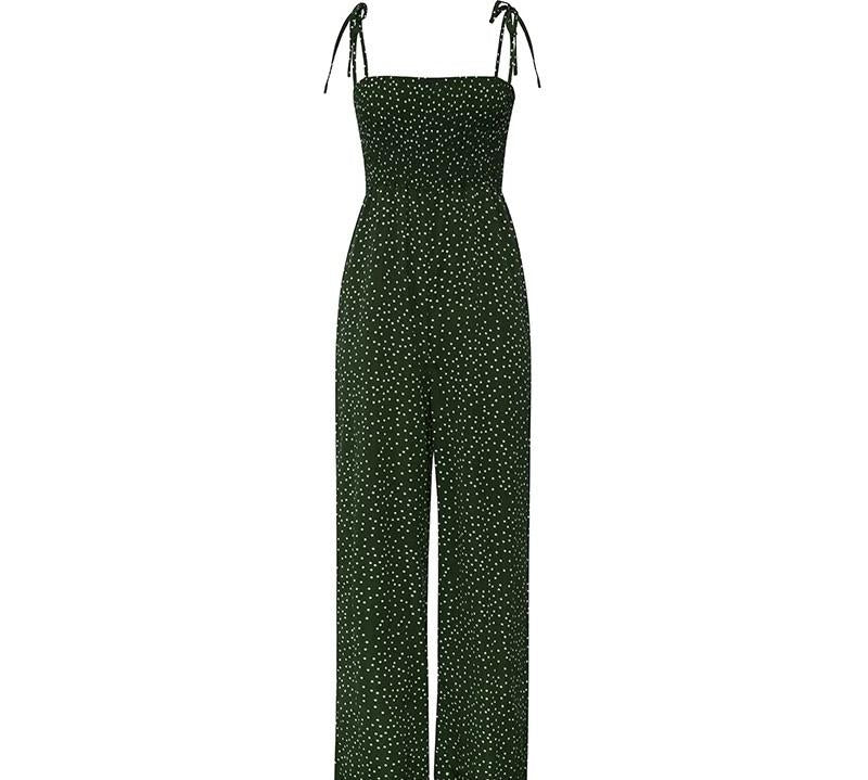 Jumpsuit, sleeveless jumpsuit, Spaghetti strap Jumpsuit , green jumpsuit