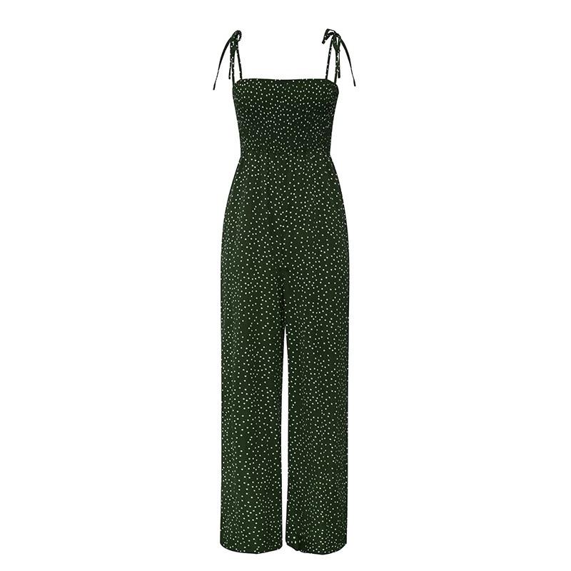 Jumpsuit, sleeveless jumpsuit, Spaghetti strap Jumpsuit , green jumpsuit