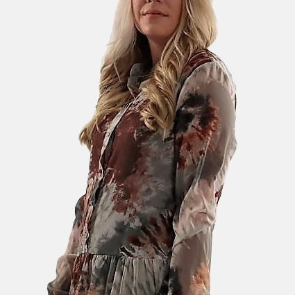 Tie dye Gathers Dress JASPER Mode
