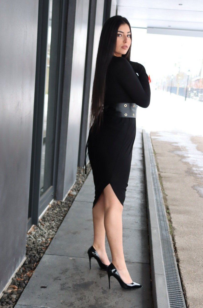 Tube Black Funnel Dress JASPER Mode