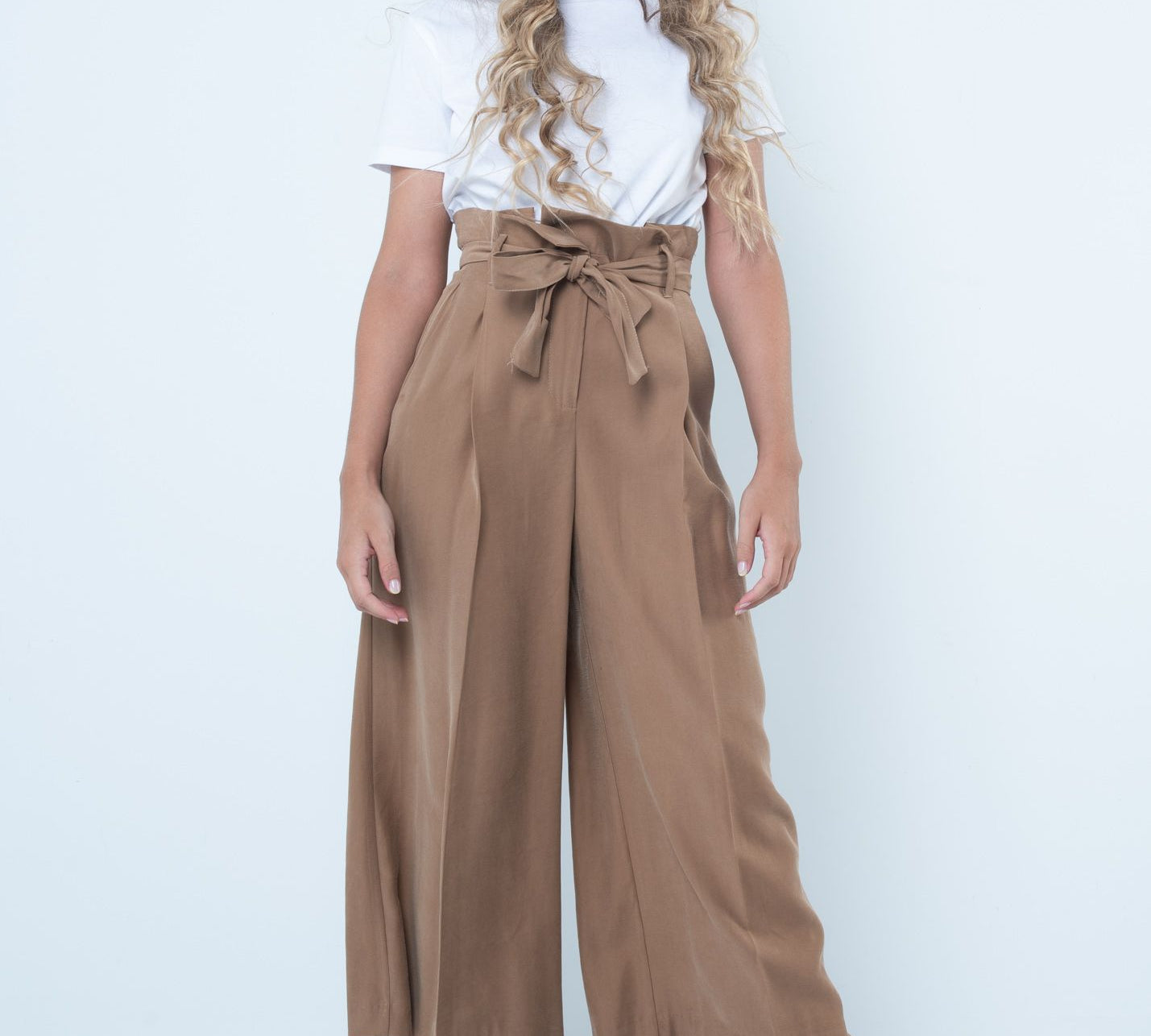 Wide Leg Trousers with Belt