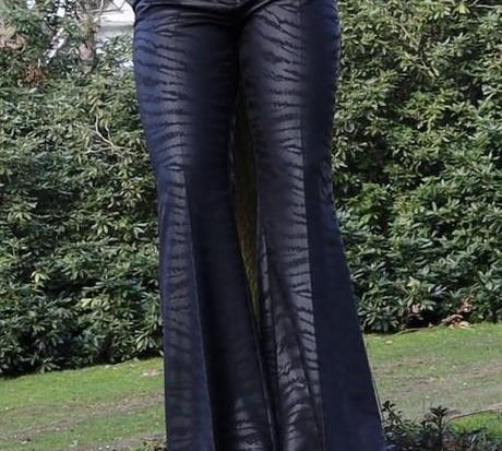 Zebra flare leather Pants JASPER