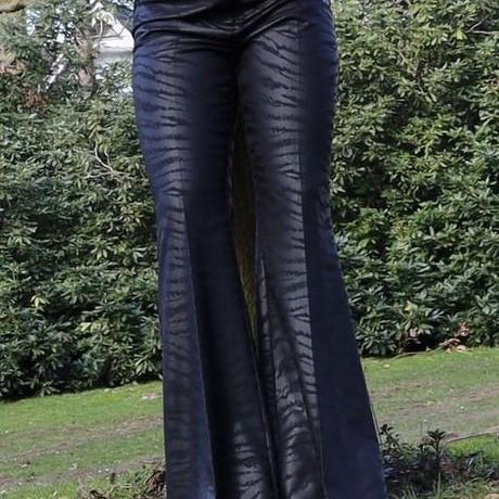 Zebra flare leather Pants JASPER