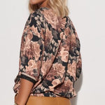 Rose Prints Blouse , blouse, top rose pattern