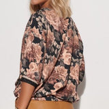 Rose Prints Blouse , blouse, top rose pattern