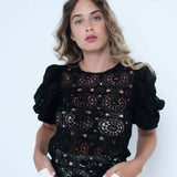crotchet top black