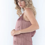 fringe pink top 