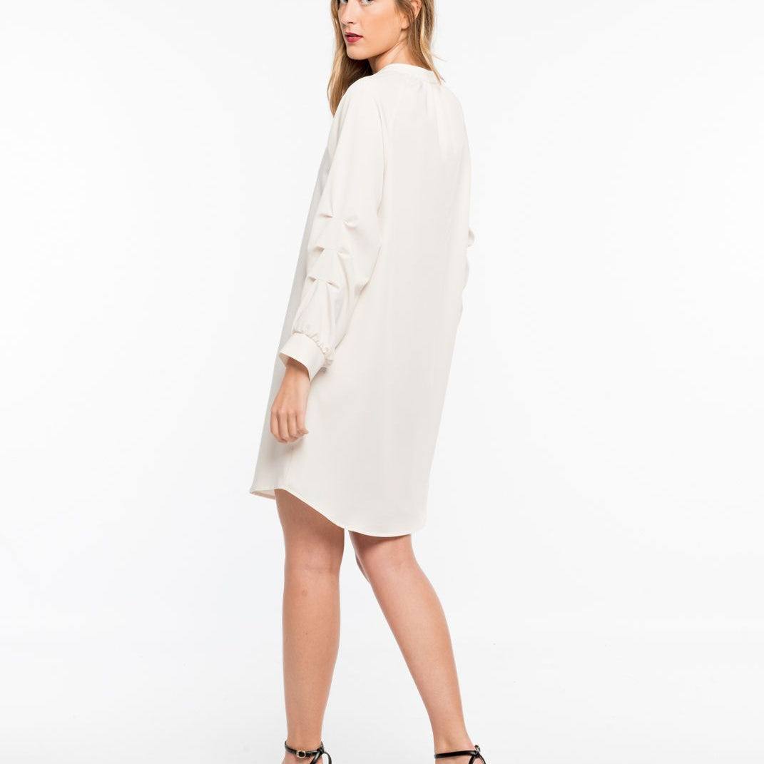 Shirt Dress, A-line Shirt Dress Beige and Khaki by JASPER Mode