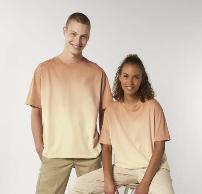 Dip Dye T-Shirts S, yellow ,JASPER Mode