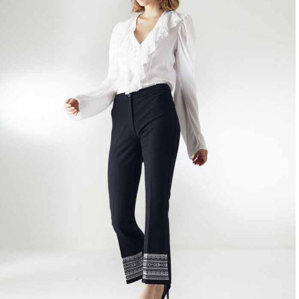 Trousers with Embroidery